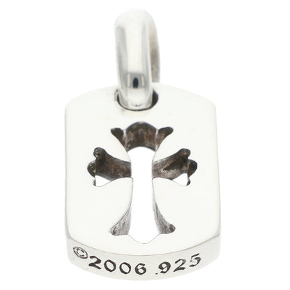 Chrome Hearts Tiny Cut Out Cross Dog Tag Silver Necklace