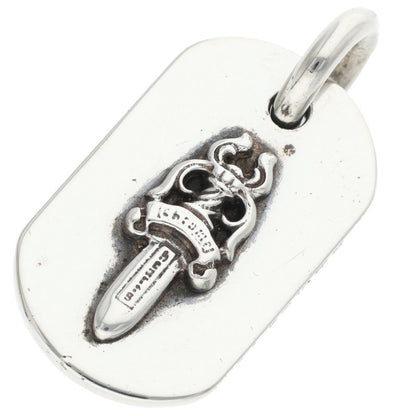 Chrome Hearts Dagger Dog Tag Silver Pendant