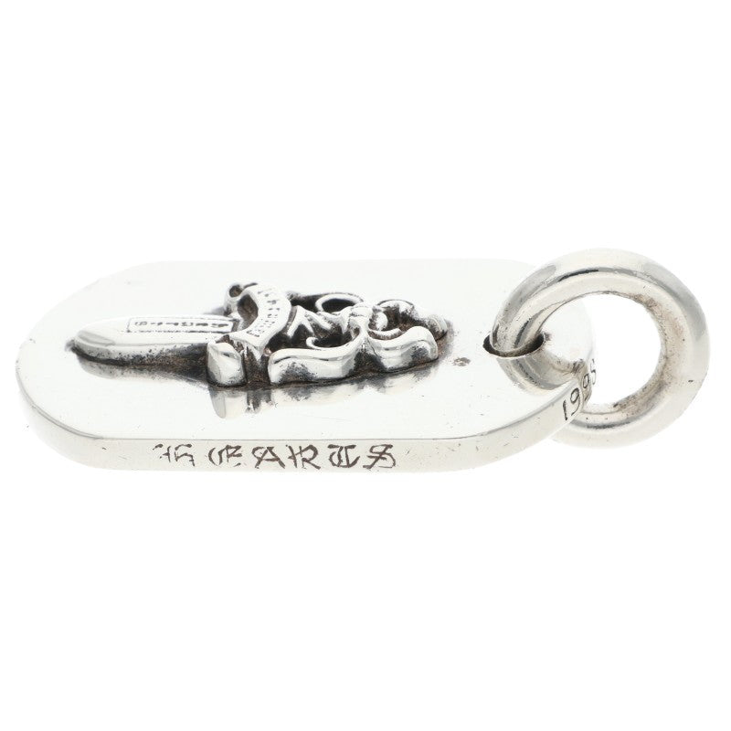 Chrome Hearts Dagger Dog Tag Silver Pendant