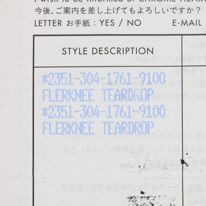 Chrome Hearts Flerknee Teardrop Silver Necklace Pendant
