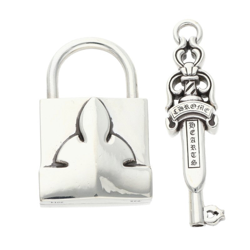 Chrome Hearts Sterling Silver Padlock Dagger Pendant
