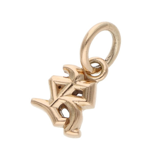 Chrome Hearts 22K Gold R Initial Alphabet Stack Charm