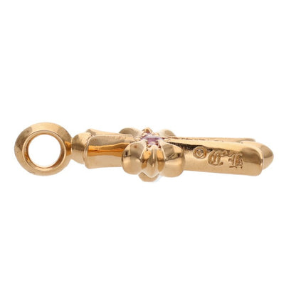 Chrome Hearts 22K Tiny Fat Cross PAVE Sapphire Necklace