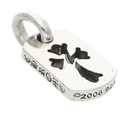Chrome Hearts Silver Tiny Cutout Cross Dog Tag Necklace
