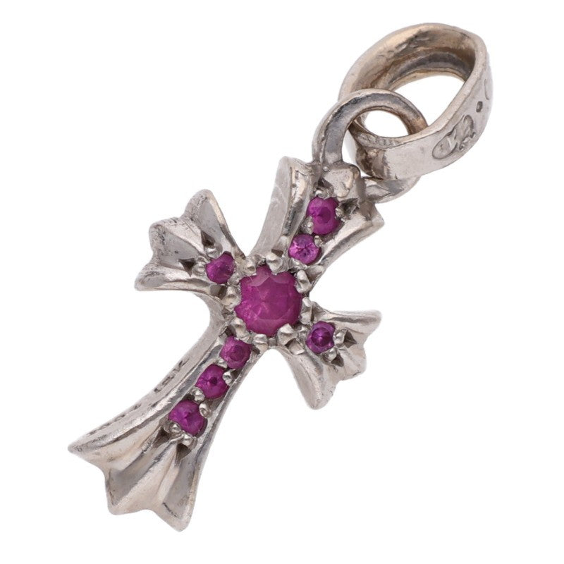 Chrome Hearts 18KWG Baby Fat Pave Sapphire Charm