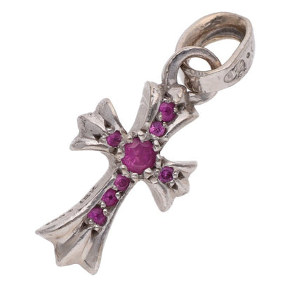 Chrome Hearts 18KWG Baby Fat Pave Sapphire Charm