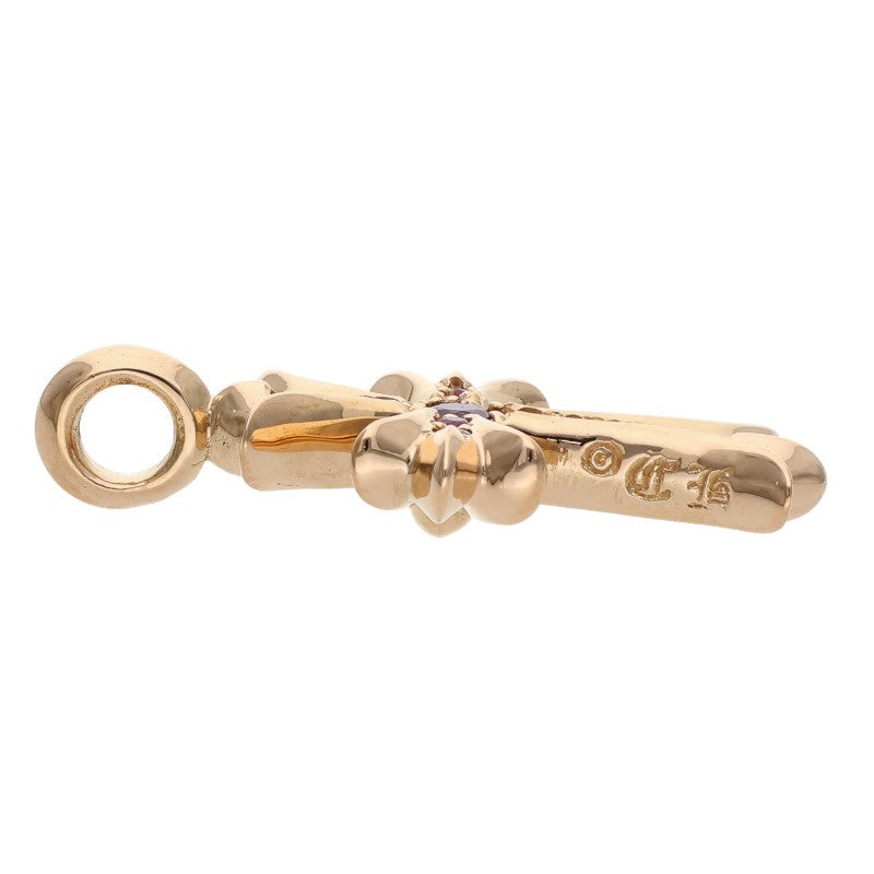 Chrome Hearts 22K Tiny Fat Cross Pave Ruby Pendant