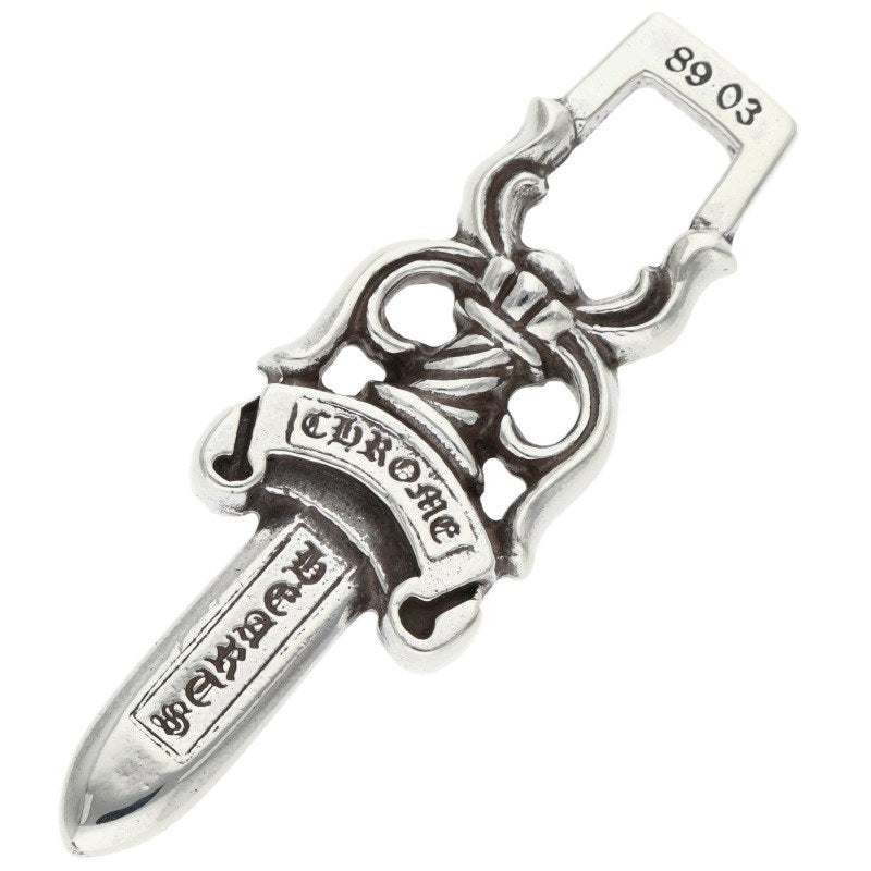 Chrome Hearts #10 Dagger Silver Pendant Necklace