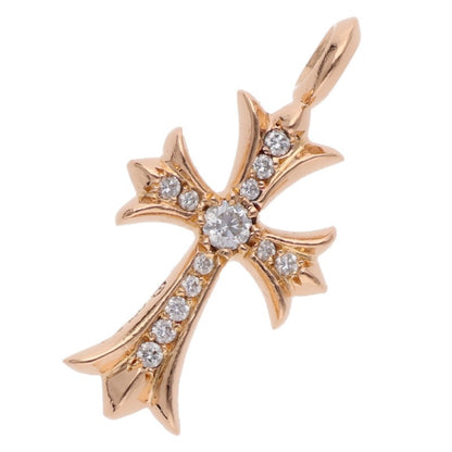 Chrome Hearts 22K Pave Diamond Tiny Fat Cross Pendant