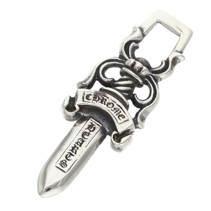 Chrome Hearts #10 Dagger Silver Pendant Necklace