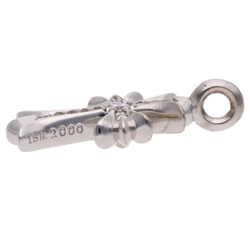 Chrome Hearts 18KWG Tiny Pave Diamond Cross Pendant