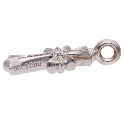 Chrome Hearts 18KWG Tiny Pave Diamond Cross Pendant