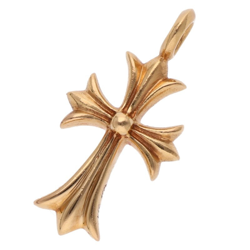 Chrome Hearts 22K Pave Diamond Tiny Fat Cross Necklace Gold