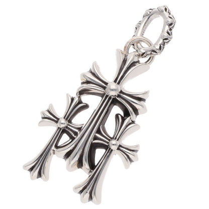 Chrome Hearts Triple CH Cross Large Silver Necklace