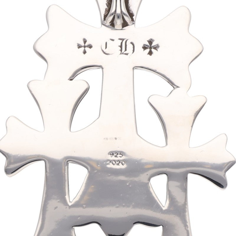 Chrome Hearts Triple CH Cross Large Silver Necklace