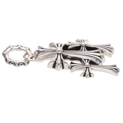 Chrome Hearts Triple CH Cross Large Silver Necklace