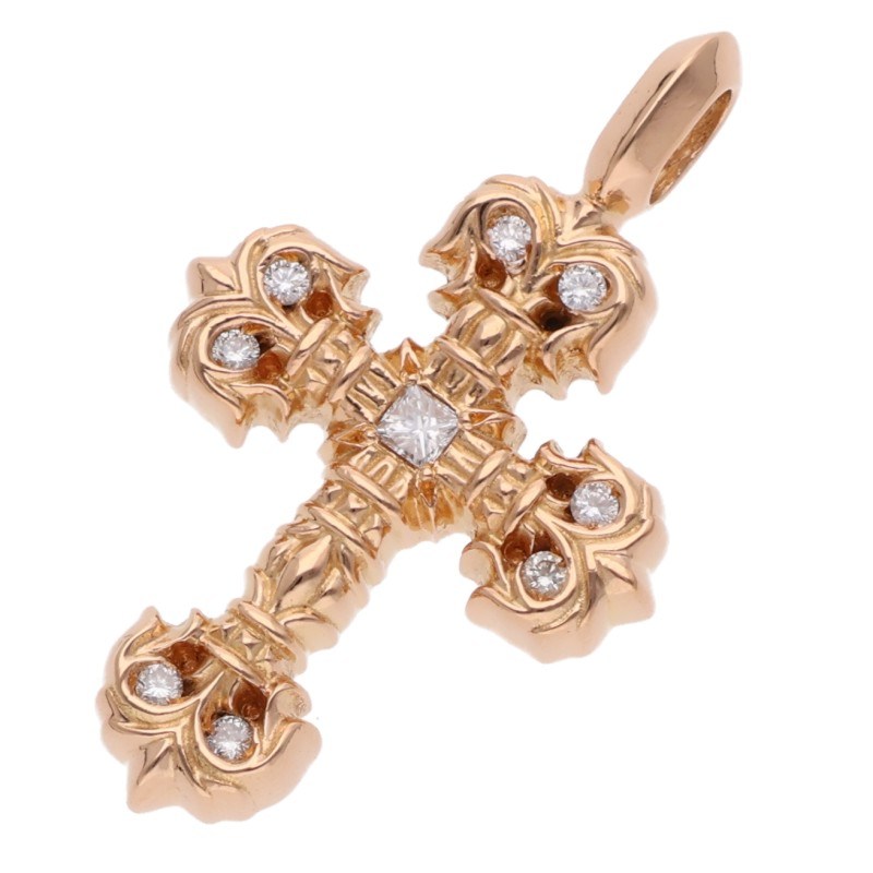 Chrome Hearts 22K Tiny Filigree Pave Diamond Charm