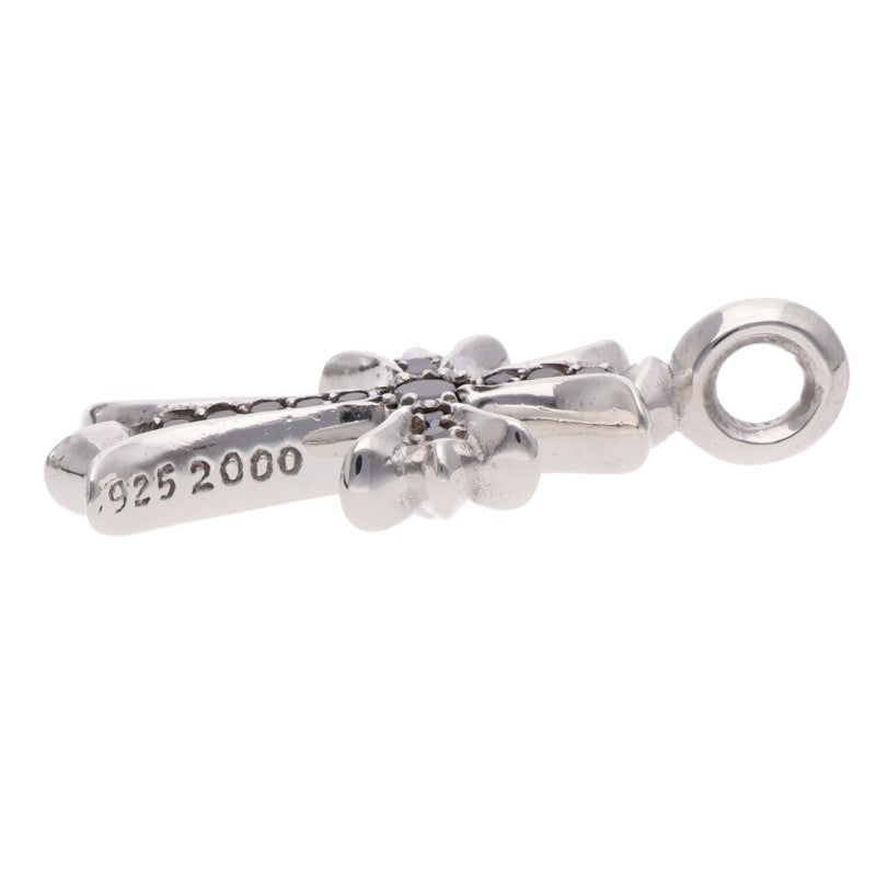 Chrome Hearts .925 Tiny Fat Cross Pave Black Diamond Charm