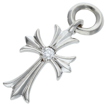 Chrome Hearts PLAT TINY CH CROSS 1DIA Platinum Pendant