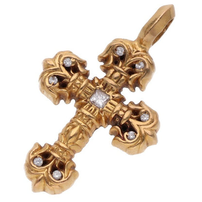 Chrome Hearts 22K Tiny Filigree Pave Diamond Charm