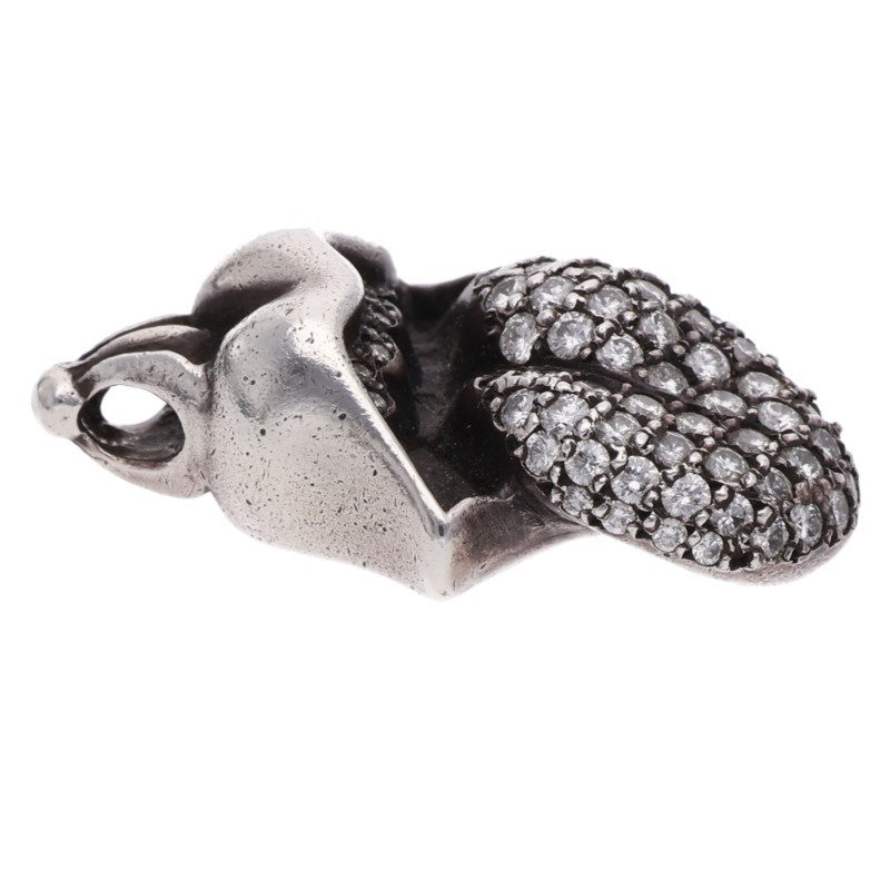 Chrome Hearts LIPSTONGUE PENDANT PAVE Diamond Necklace