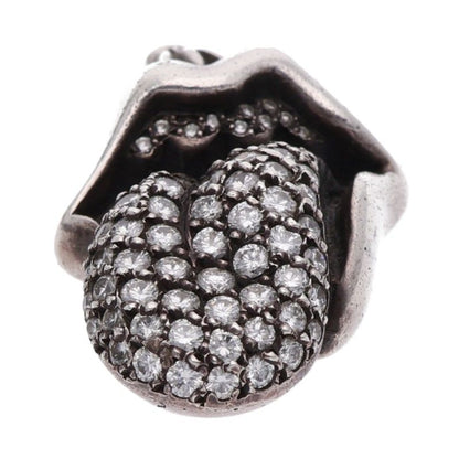 Chrome Hearts LIPSTONGUE PENDANT PAVE Diamond Necklace