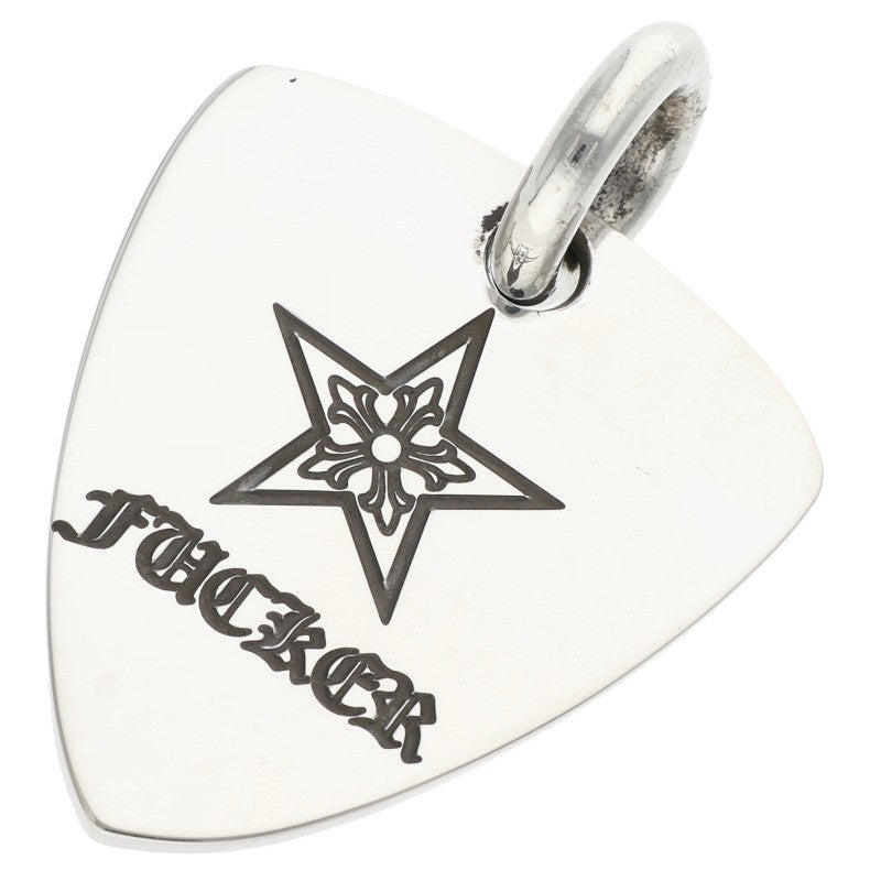 Chrome Hearts Guitar Pick Pendant Silver Necklace