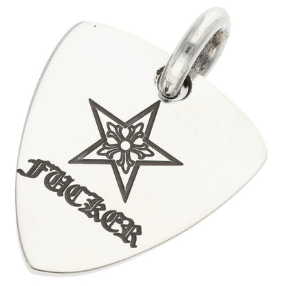 Chrome Hearts Guitar Pick Pendant Silver Necklace