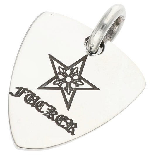 Chrome Hearts Guitar Pick Pendant Silver Necklace