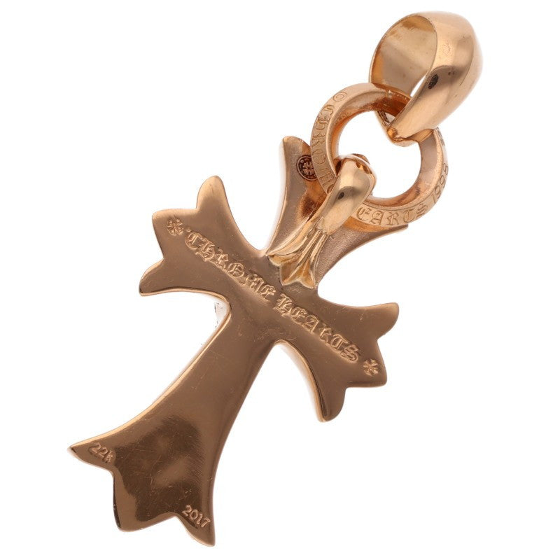 Chrome Hearts 22K Small CH Cross Heart Pave Diamond Pendant