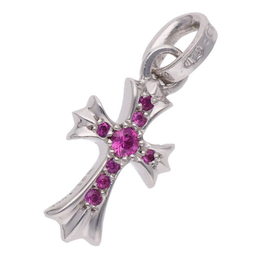 Chrome Hearts 18KWG Babyfat PAVE Pink Sapphire Necklace