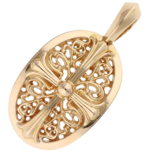 Chrome Hearts 22K Yellow Gold Classic Oval Necklace Top