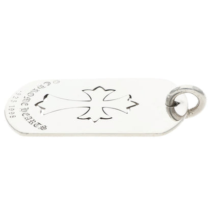 Chrome Hearts Large Dog Tag Cutout Tiny Cross Silver