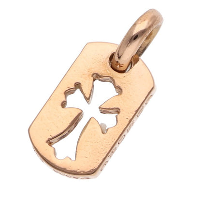 Chrome Hearts 22K Tiny Cutout Cross Pave Diamond Dog Tag
