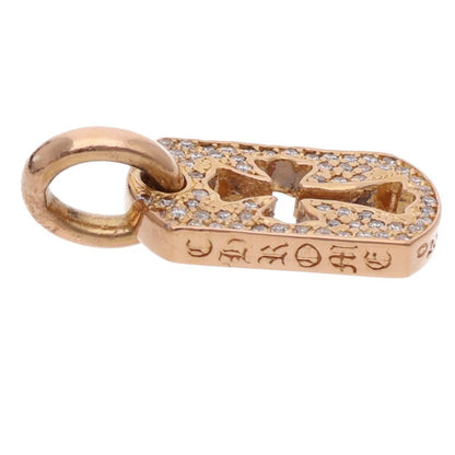 Chrome Hearts 22K Tiny Cutout Cross Pave Diamond Dog Tag