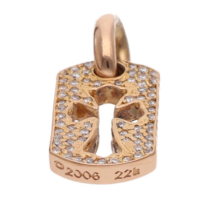 Chrome Hearts 22K Tiny Cutout Cross Pave Diamond Dog Tag