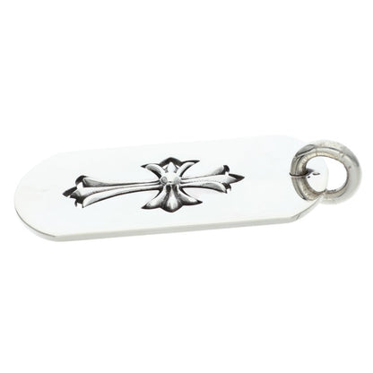 Chrome Hearts Large Dog Tag Cutout Tiny Cross Silver