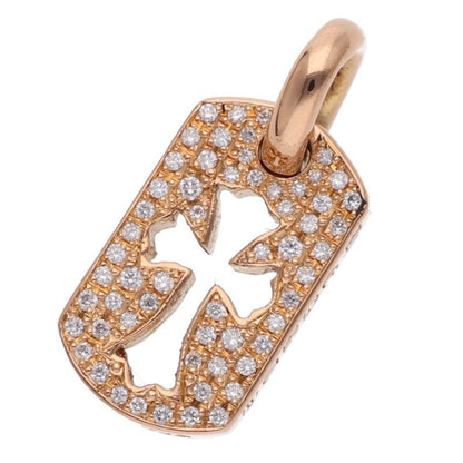 Chrome Hearts 22K PAVE Diamond Tiny Cross Dog Tag