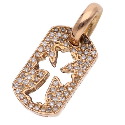 Chrome Hearts 22K Tiny CO Cross Pave Diamond Charm