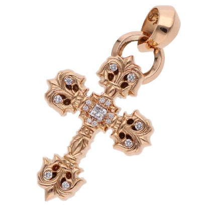 Chrome Hearts 22K Filigree Cross XS Pave Diamond Charm