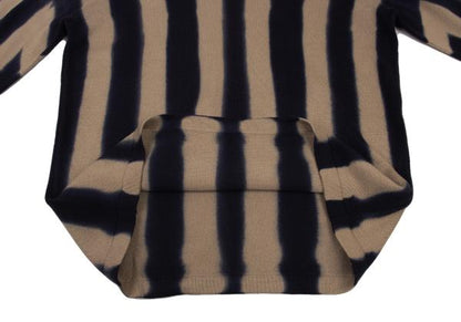 ISSEY MIYAKE MEN Dyed Stripe Cotton Knit Beige Navy Size XL