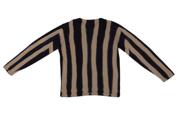 ISSEY MIYAKE MEN Dyed Stripe Cotton Knit Beige Navy Size XL