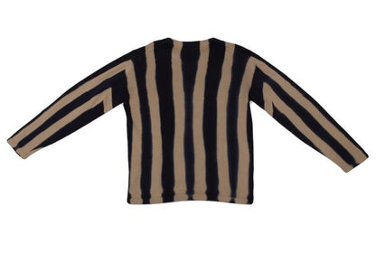ISSEY MIYAKE MEN Dyed Stripe Cotton Knit Beige Navy Size XL