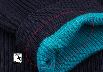 ISSEY MIYAKE MEN Line Design Wool Rib Knit Navy Blue Size M