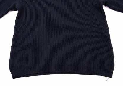 ISSEY MIYAKE MEN Line Design Wool Rib Knit Navy Blue Size M