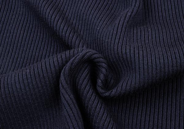 ISSEY MIYAKE MEN Line Design Wool Rib Knit Navy Blue Size M