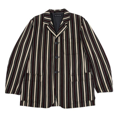ISSEY MIYAKE MEN Striped Cotton 3B Jacket Beige Red Size 4