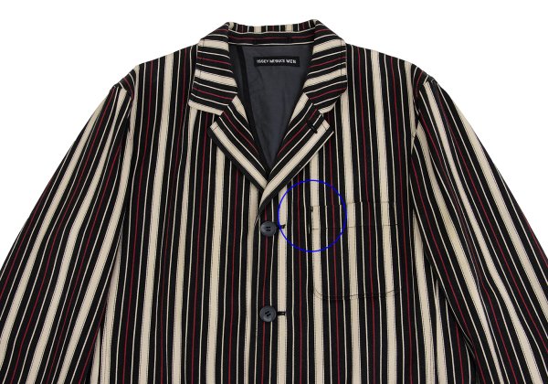 ISSEY MIYAKE MEN Striped Cotton 3B Jacket Beige Red Size 4