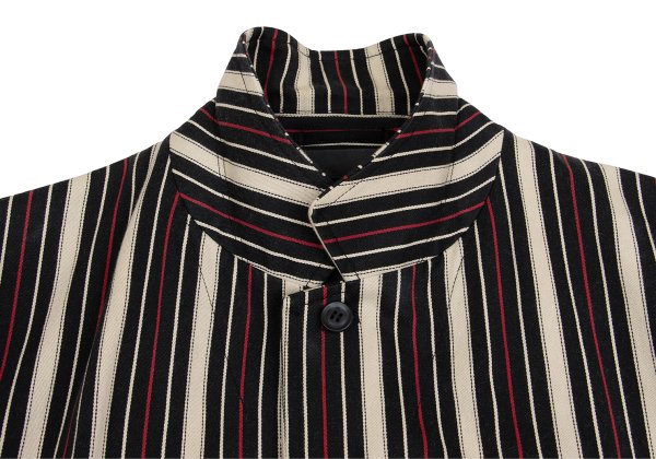 ISSEY MIYAKE MEN Striped Cotton 3B Jacket Beige Red Size 4