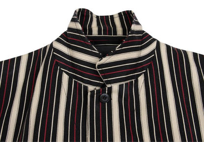 ISSEY MIYAKE MEN Striped Cotton 3B Jacket Beige Red Size 4